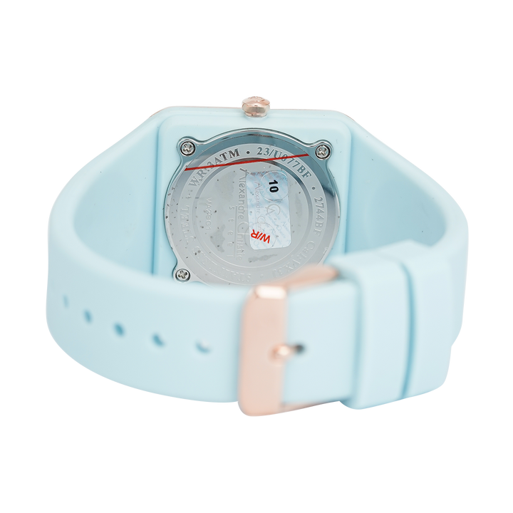 Jam Tangan Alexandre Christie Classic AC 2744 BFRRGLB Women Light Blue Dial Light Blue Rubber Strap