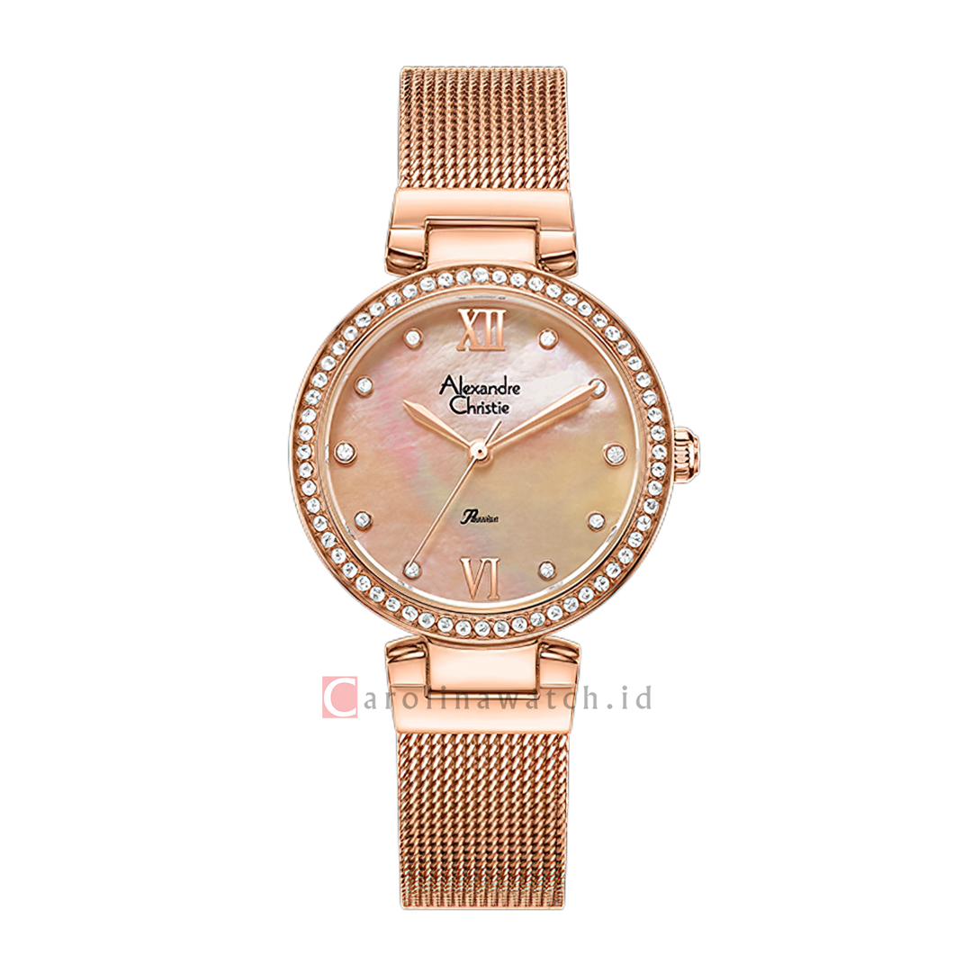 Jam Tangan Alexandre Christie Passion AC 2754 LHBRGMD Women Rose Gold Dial Rose Gold Mesh Stainless Steel Strap