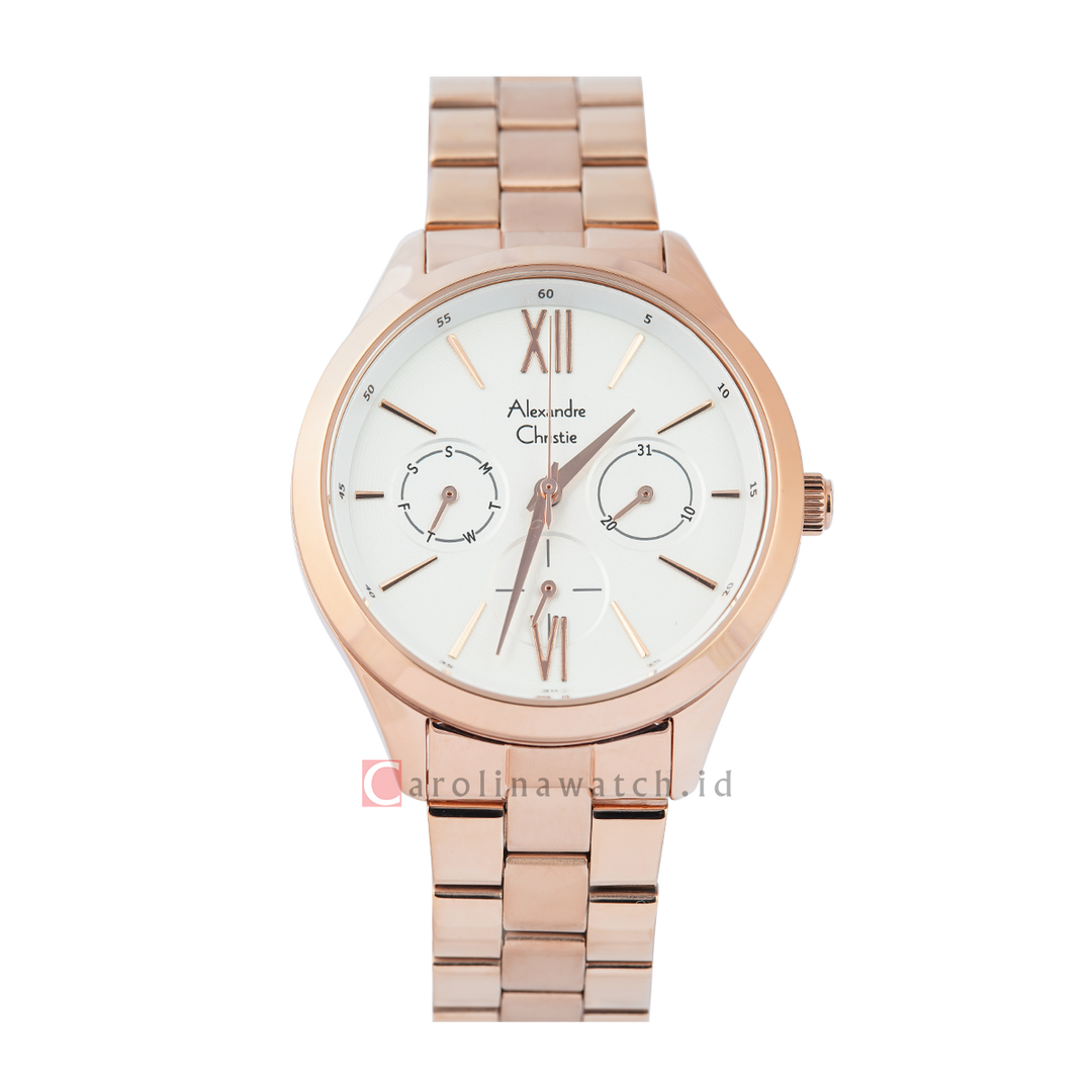 Jam Tangan Alexandre Christie Classic AC 2796 BFBRGSL Women Silver Dial Rose Gold Stainless Steel Strap