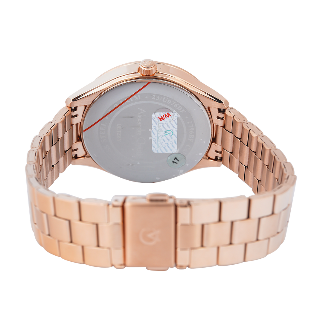 Jam Tangan Alexandre Christie Classic AC 2796 BFBRGSL Women Silver Dial Rose Gold Stainless Steel Strap