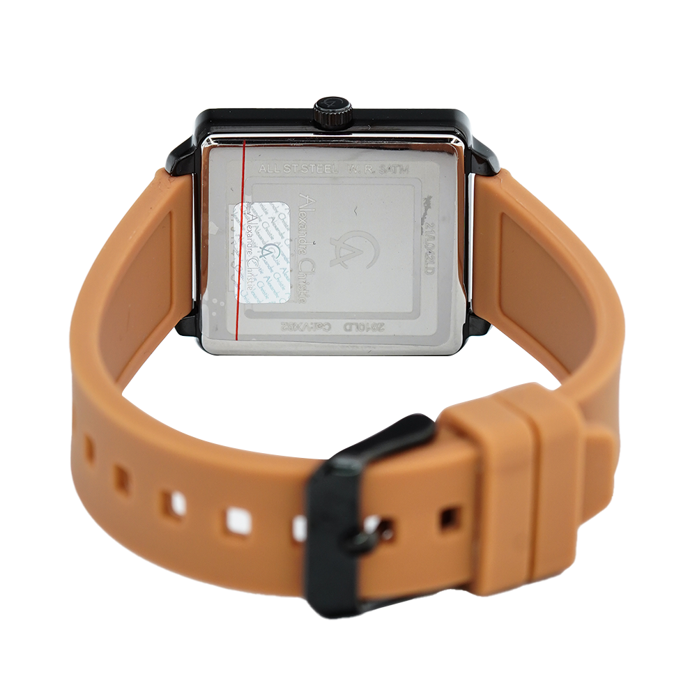 Jam Tangan Alexandre Christie Passion AC 2810 LDRIPBABO Women Black Dial Brown Rubber Strap