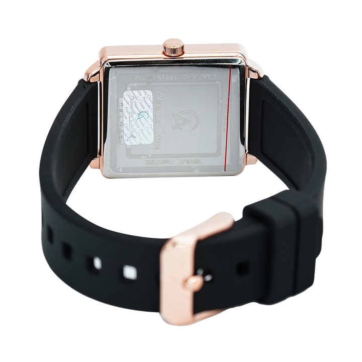 Jam Tangan Alexandre Christie Passion AC 2810 LDRRGBA Women Black Dial Black Rubber Strap