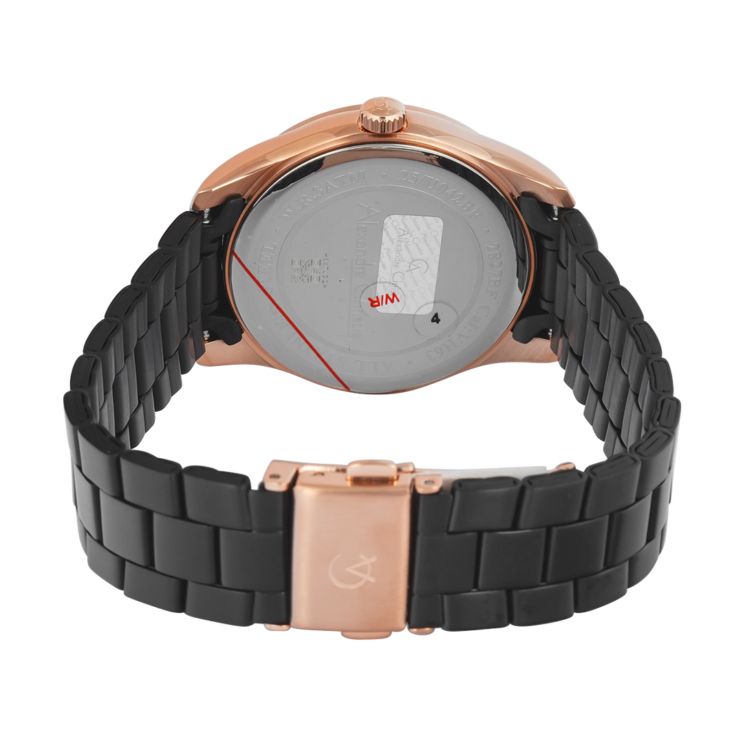 Jam Tangan Alexandre Christie AC 2827 BFBBRBA2 Women Black Dial Black Stainless Steel Strap