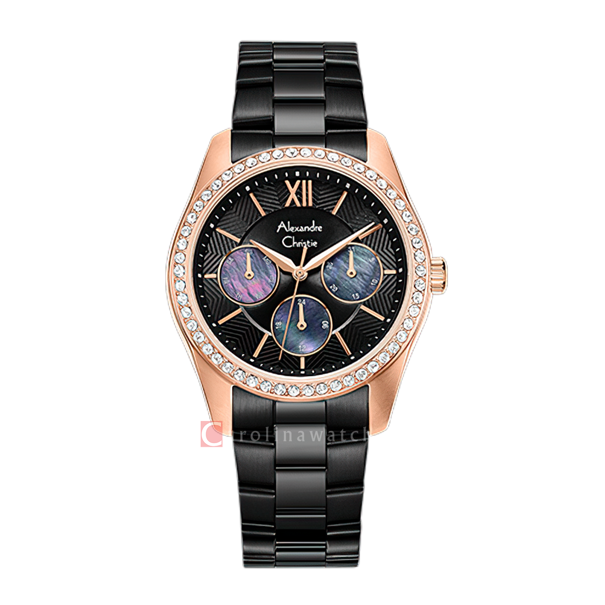 Jam Tangan Alexandre Christie AC 2827 BFBBRBA2 Women Black Dial Black ...