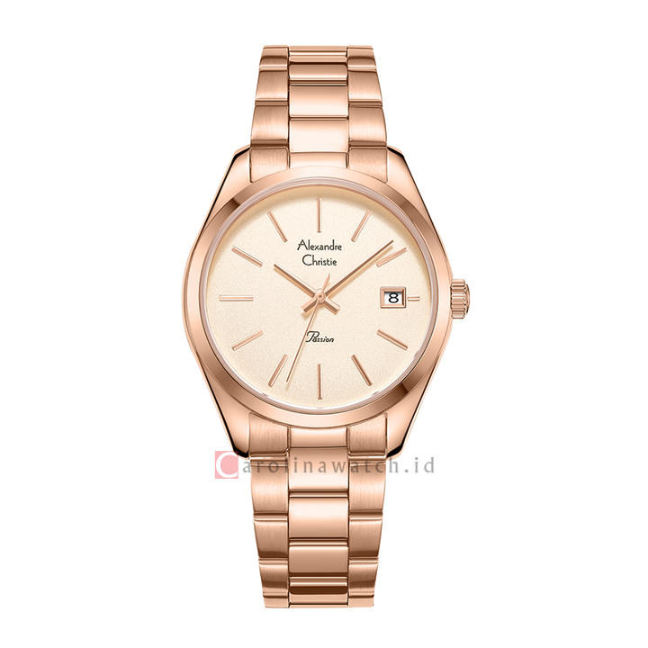 Jam Tangan Alexandre Christie Passion AC 2839 LDBRGRG Women Rose Gold Dial Rose Gold Stainless Steel Strap