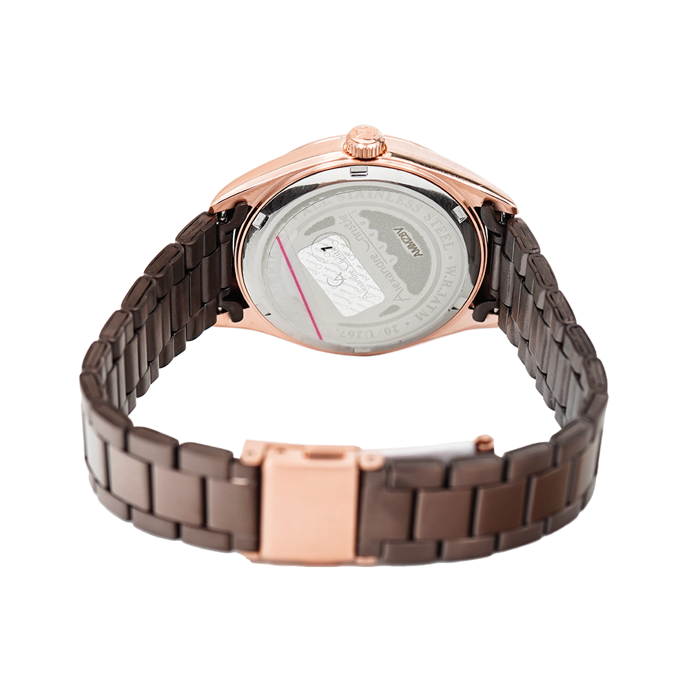 Jam Tangan Alexandre Christie Passion AC 2839 LDBROBO Women Brown Dial Brown Stainless Steel Strap