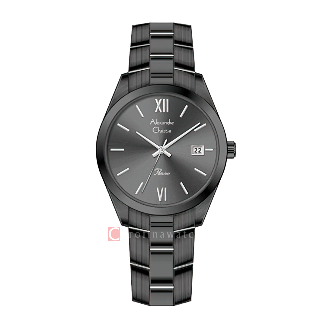 Jam Tangan Alexandre Christie Passion AC 2840 LDBIPBA Women Black Dial Black Stainless Steel Strap