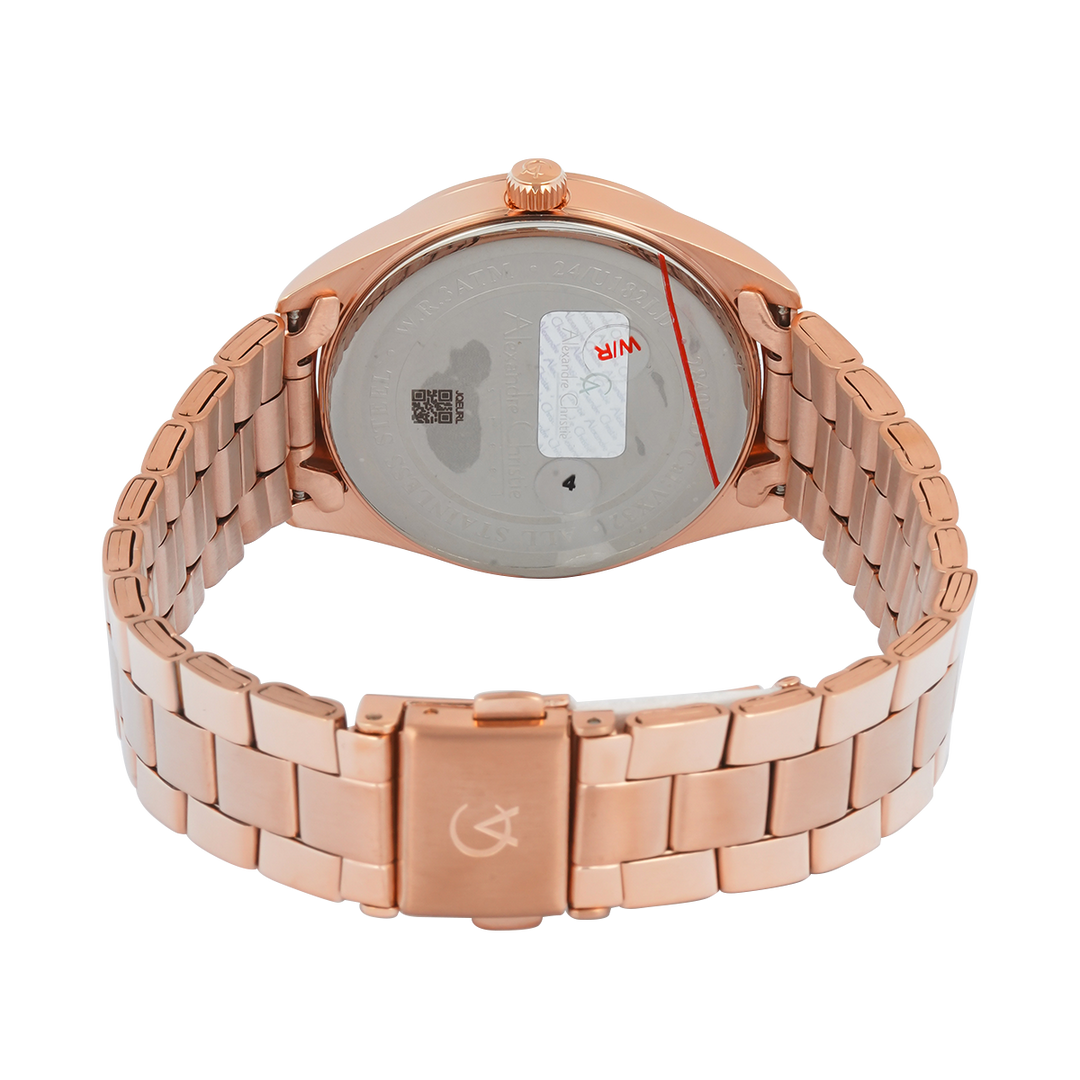 Jam Tangan Alexandre Christie Passion AC 2840 LDBRGRG Women Gold Dial Rose Gold Stainless Steel Strap