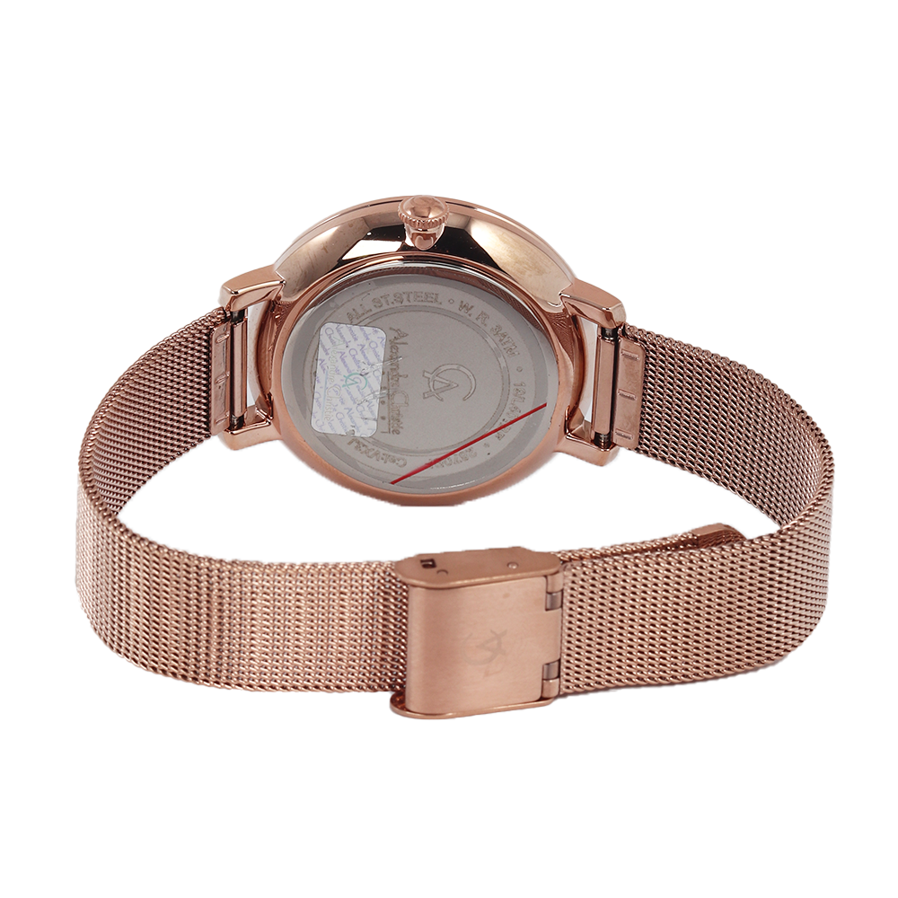 Jam Tangan Alexandre Christie Passion AC 2870 BFBRGGR Women Grey Dial Rose Gold Mesh Stainless Steel Strap