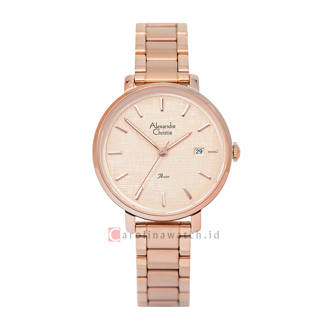 Jam Tangan Alexandre Christie Passion AC 2870 LDBRGLN1 Women Analog Dial Rose Gold Stainless Steel Strap