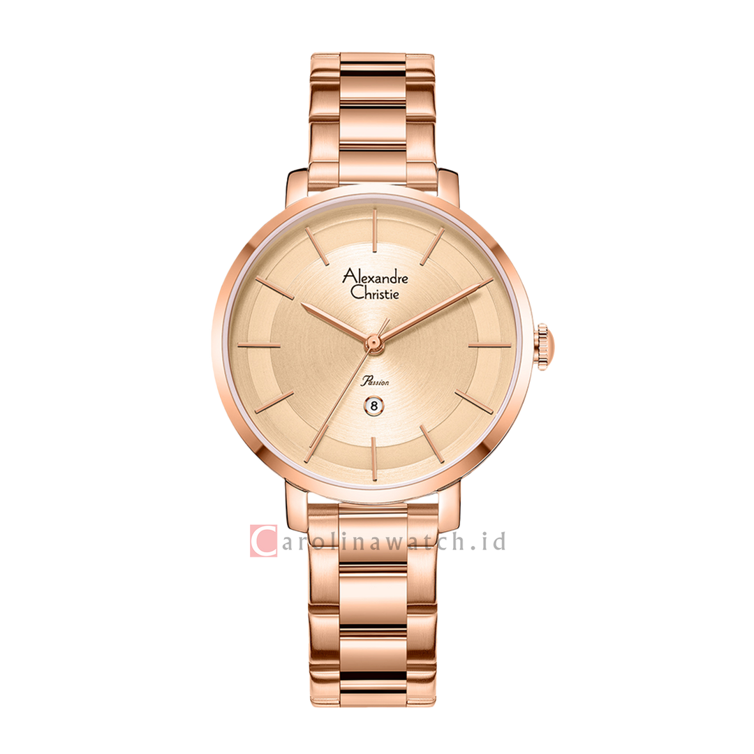 Jam Tangan Alexandre Christie Passion AC 2870 LDBRGRG Women Rose Gold Dial Rose Gold Stainless Steel Strap