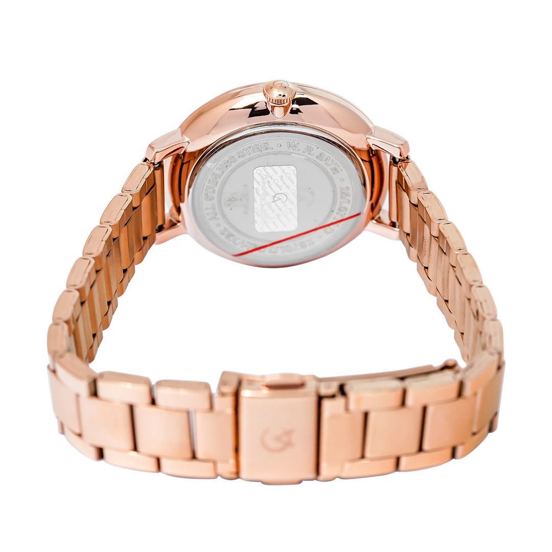 Jam Tangan Alexandre Christie Passion AC 2870 LDBRGSL1 Women Silver White Dial Rose Gold Stainless Steel Strap