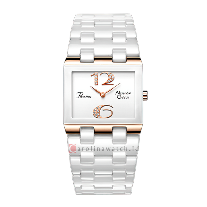 Jam Tangan Alexandre Christie Passion AC 2881 LHBRGSL Women Silver White Dial White Stainless Steel Strap