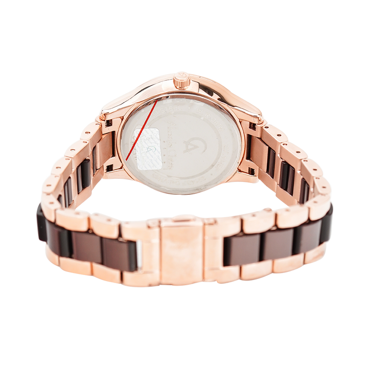 Jam Tangan Alexandre Christie Passion AC 2914 BFBRGBO Women Brown Dial Dual Tone Stainless Steel Strap