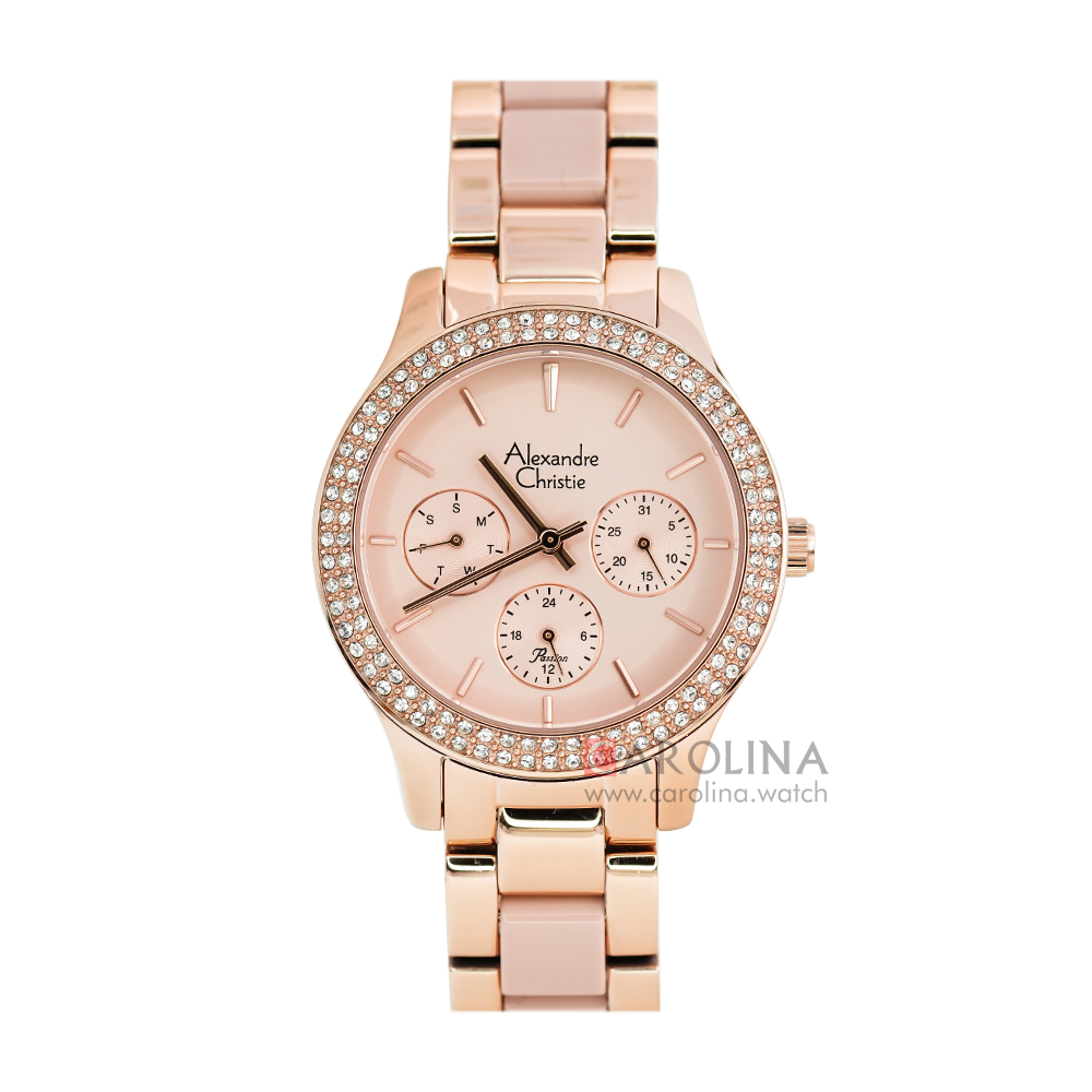 Jam Tangan Alexandre Christie Passion AC 2914 BFBRGLN Women Rose Gold Dial Rose Gold Stainless Steel Strap