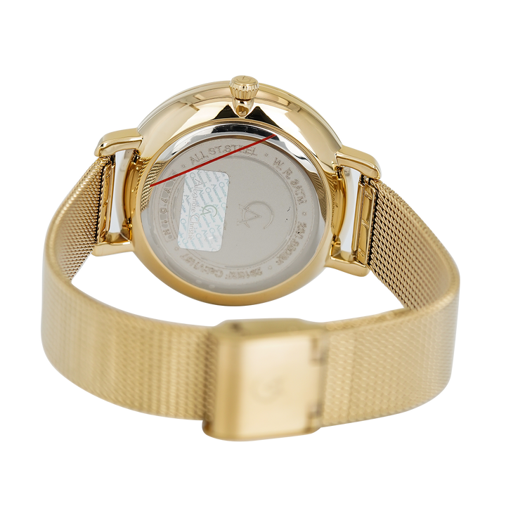 Jam Tangan Alexandre Christie Passion AC 2916 BFBGPIV Women Grey Dial Gold Mesh Stainless Steel Strap