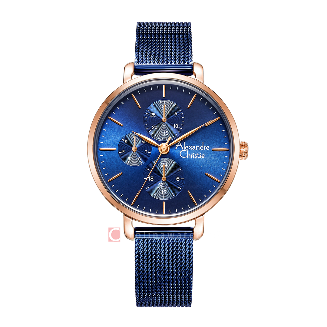 Jam Tangan Alexandre Christie Passion AC 2916 BFBURBU Women Blue Dial Blue Stainless Steel Strap