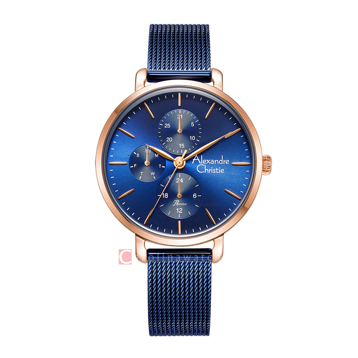 Jam Tangan Alexandre Christie Passion AC 2916 BFBURBU Women Blue Dial Blue Stainless Steel Strap