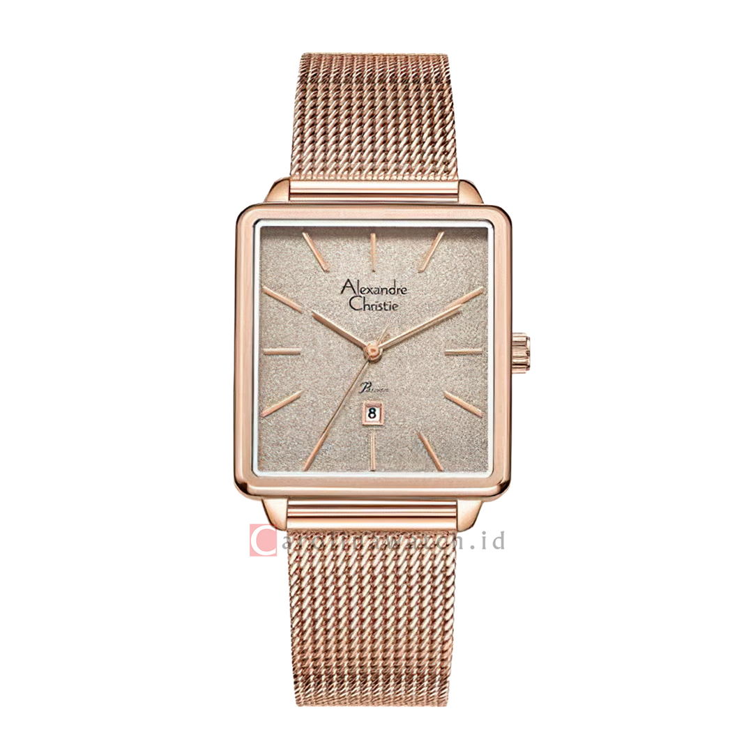 Jam Tangan Alexandre Christie Passion AC 2922 LDBRGGR Women Analog Dial Rose Gold Mesh Stainless Steel Strap