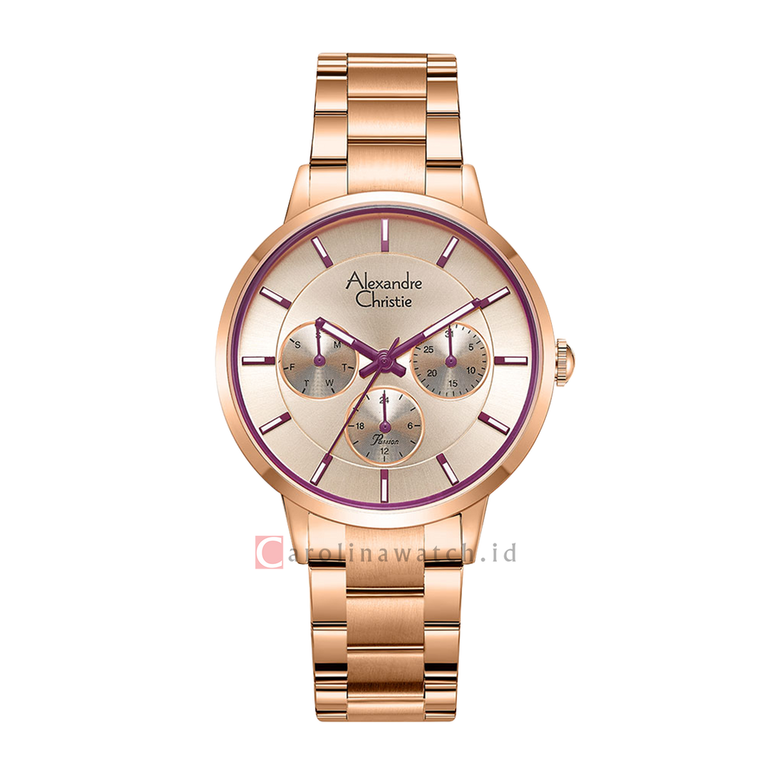 Jam Tangan Alexandre Christie Passion AC 2927 BFBRGRG Women Rose Gold Dial Rose Gold Stainless Steel Strap