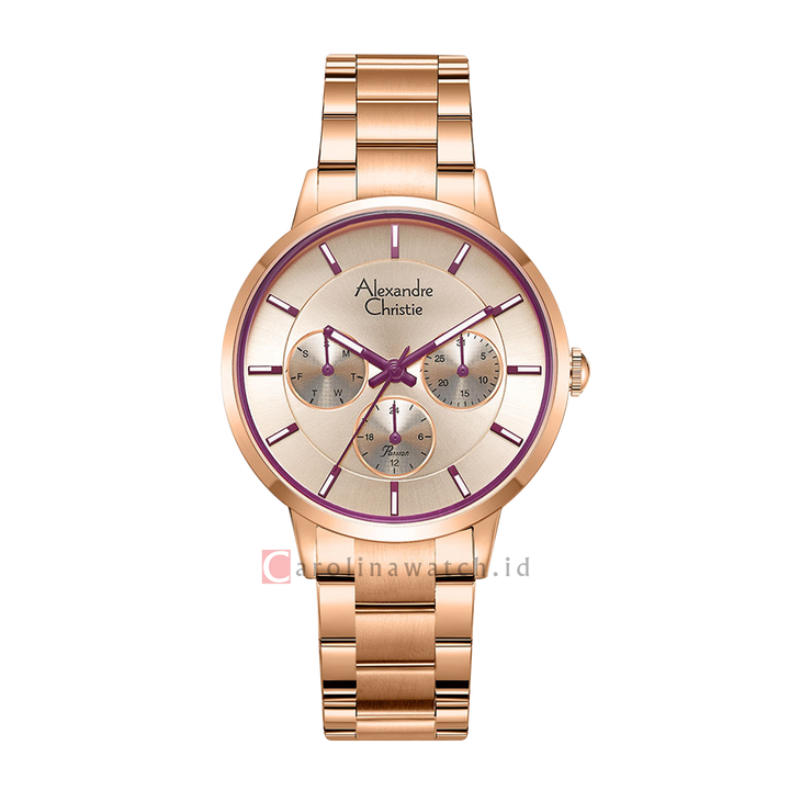 Jam Tangan Alexandre Christie Passion AC 2927 BFBRGRG Women Rose Gold Dial Rose Gold Stainless Steel Strap