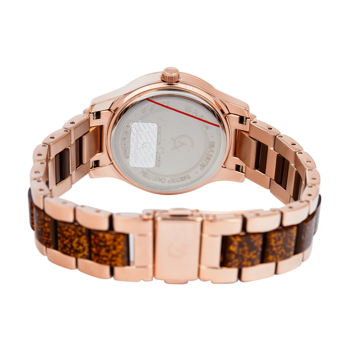 Jam Tangan Alexandre Christie Passion AC 2932 BFBRGLNBO Women Gold Dial Rose Gold Dual Tone Stainless Steel Strap