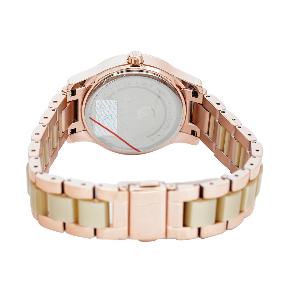 Jam Tangan Alexandre Christie Passion Multifunction AC 2932 BFBRGLN Women Rose Gold Dial Dual Tone Stainless Steel Strap