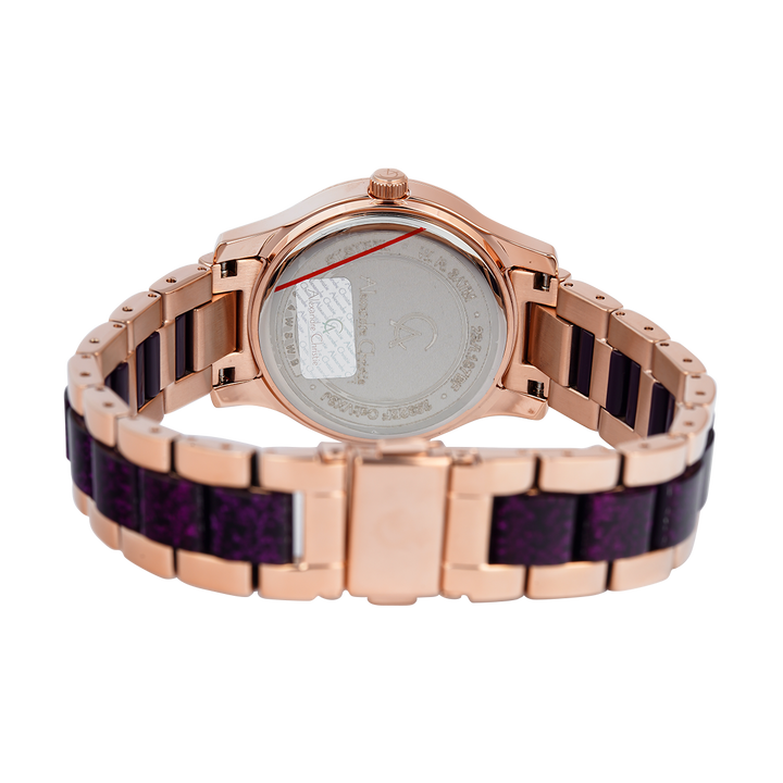 Jam Tangan Alexandre Christie Passion Multifunction AC 2932 BFBRGLPPU Women Light Purple Dial Rose Gold Dual Tone Stainless Steel Strap