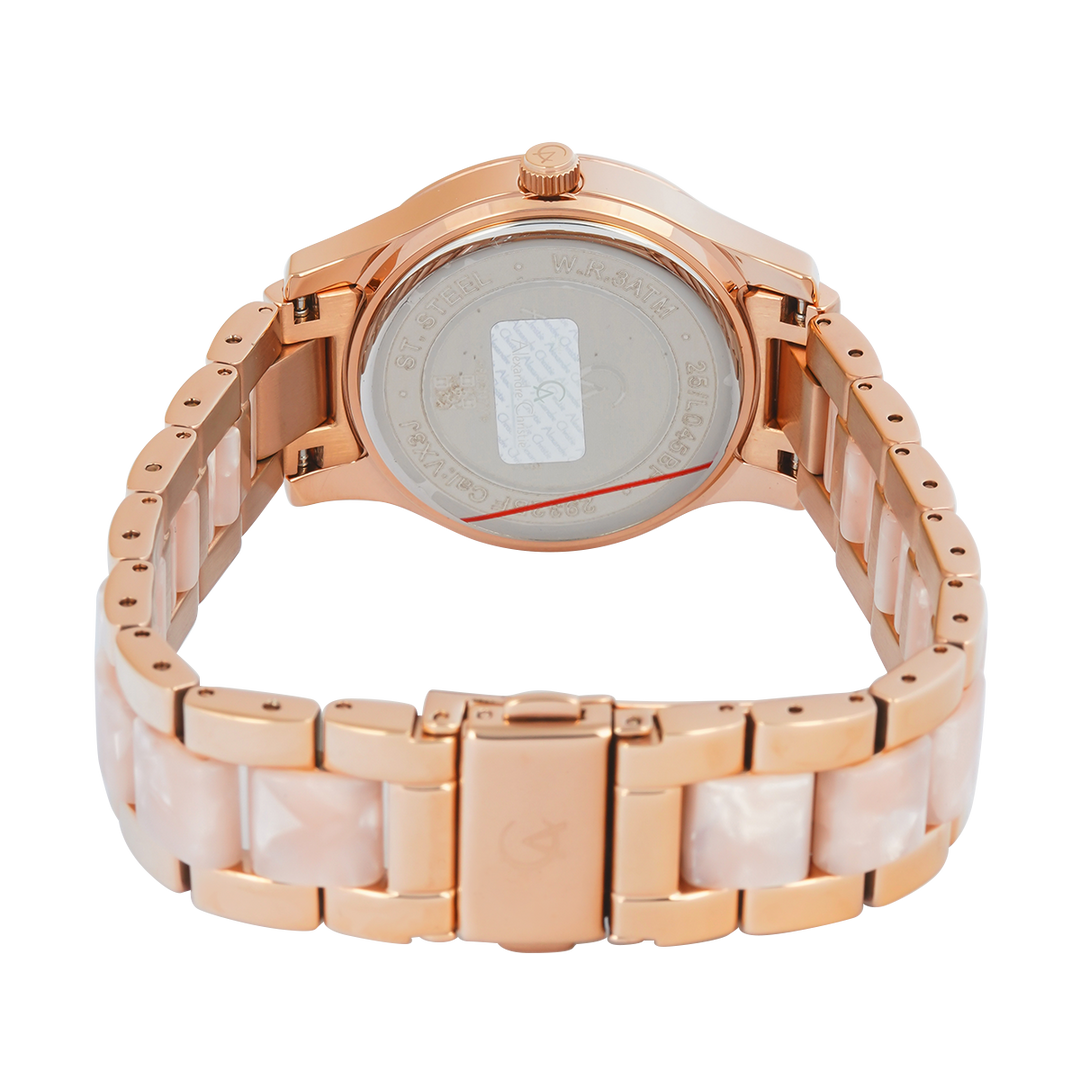 Jam Tangan Alexandre Christie Multifunction AC 2932 BFBRGPNPN2 Women Pink Dial Dual Tone Stainless Steel Strap