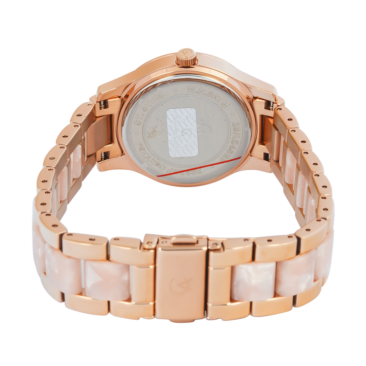 Jam Tangan Alexandre Christie Multifunction AC 2932 BFBRGPNPN2 Women Pink Dial Dual Tone Stainless Steel Strap