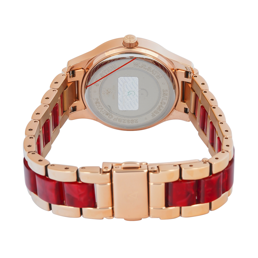 Jam Tangan Alexandre Christie Multifunction AC 2932 BFBRGRGRE2 Women Rose Gold Dial Dual Tone Stainless Steel Strap