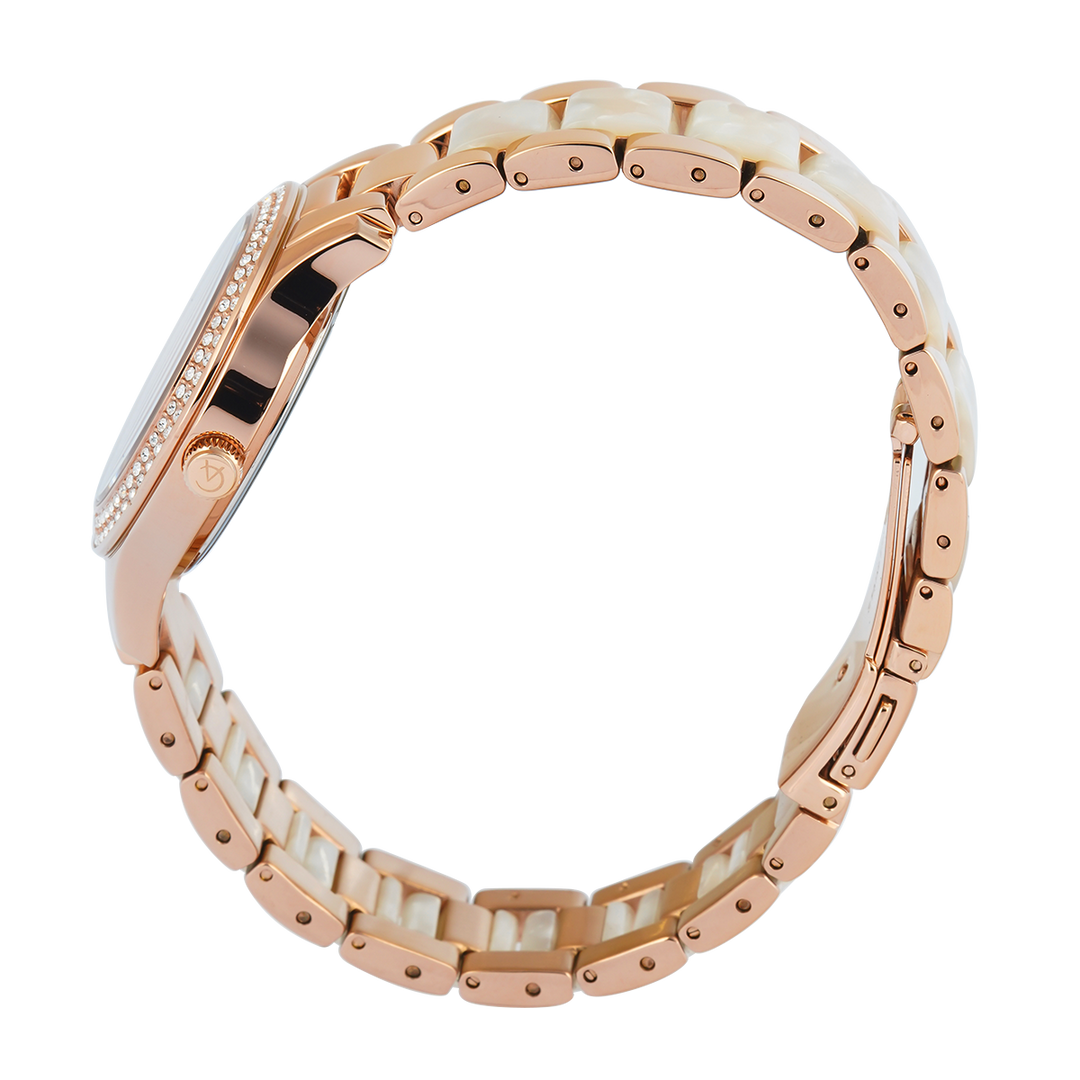 Jam Tangan Alexandre Christie Multifunction AC 2932 BFBRGRGSL2 Women Rose Gold Dial Dual Tone Stainless Steel Strap