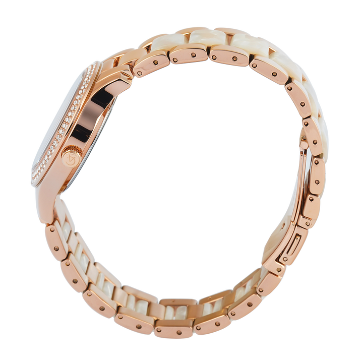 Jam Tangan Alexandre Christie Multifunction AC 2932 BFBRGRGSL2 Women Rose Gold Dial Dual Tone Stainless Steel Strap