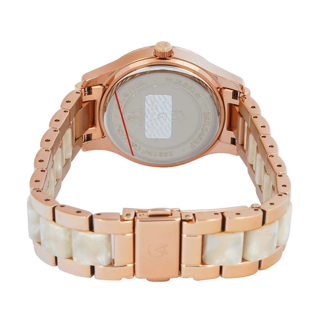 Jam Tangan Alexandre Christie Multifunction AC 2932 BFBRGRGSL2 Women Rose Gold Dial Dual Tone Stainless Steel Strap