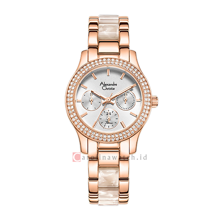 Jam Tangan Alexandre Christie AC 2932 BFBRGSL2 Women Analog Dial Dual Tone Stainless Steel Strap