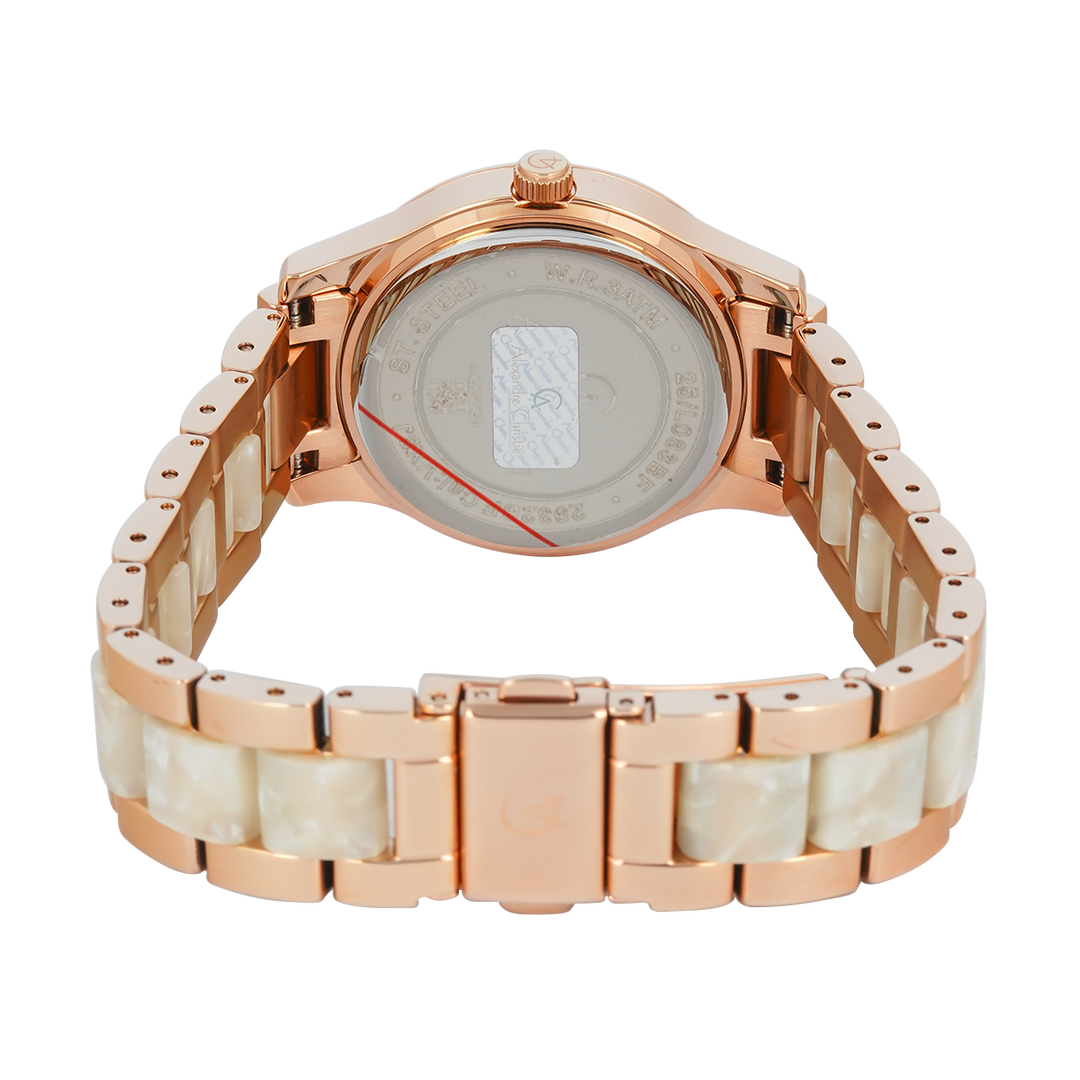 Jam Tangan Alexandre Christie AC 2932 BFBRGSL2 Women Analog Dial Dual Tone Stainless Steel Strap