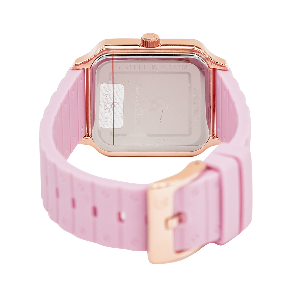 Jam Tangan Alexandre Christie Passion AC 2942 LDRRGPN Women Pink Dial Pink Rubber Strap