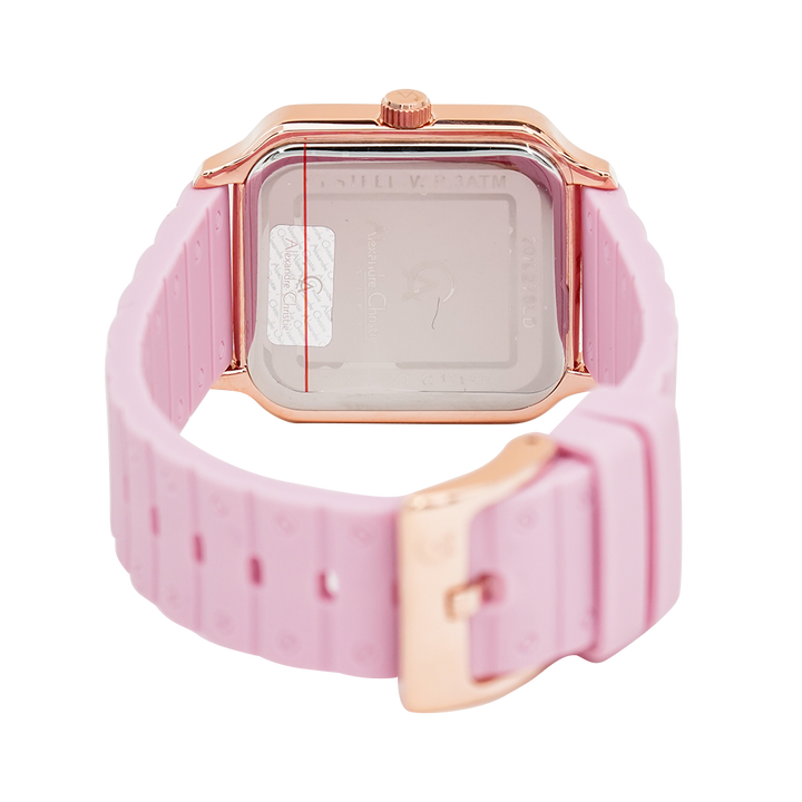 Jam Tangan Alexandre Christie Passion AC 2942 LDRRGPN Women Pink Dial Pink Rubber Strap