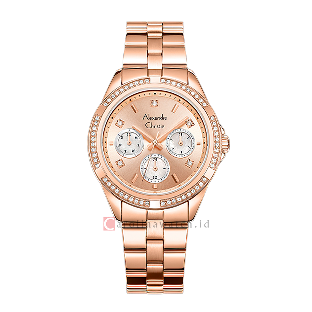 Jam Tangan Alexandre Christie Classic AC 2947 BFBRGSL2 Women Silver Dial Rose Gold Stainless Steel Strap