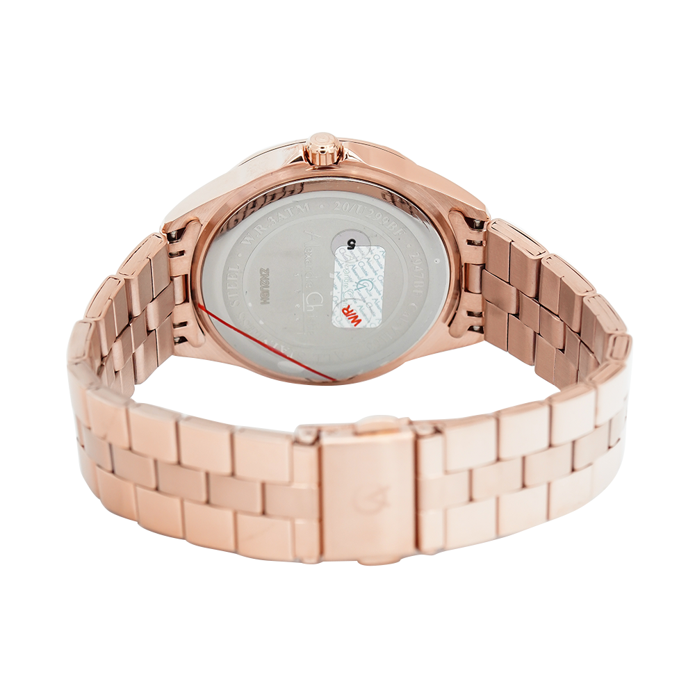 Jam Tangan Alexandre Christie Multifunction AC 2947 BFBRGSL Women Silver Dial Rose Gold Stainless Steel Strap