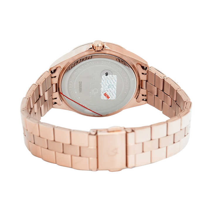 Jam Tangan Alexandre Christie Multifunction AC 2947 BFBRGSL Women Silver Dial Rose Gold Stainless Steel Strap