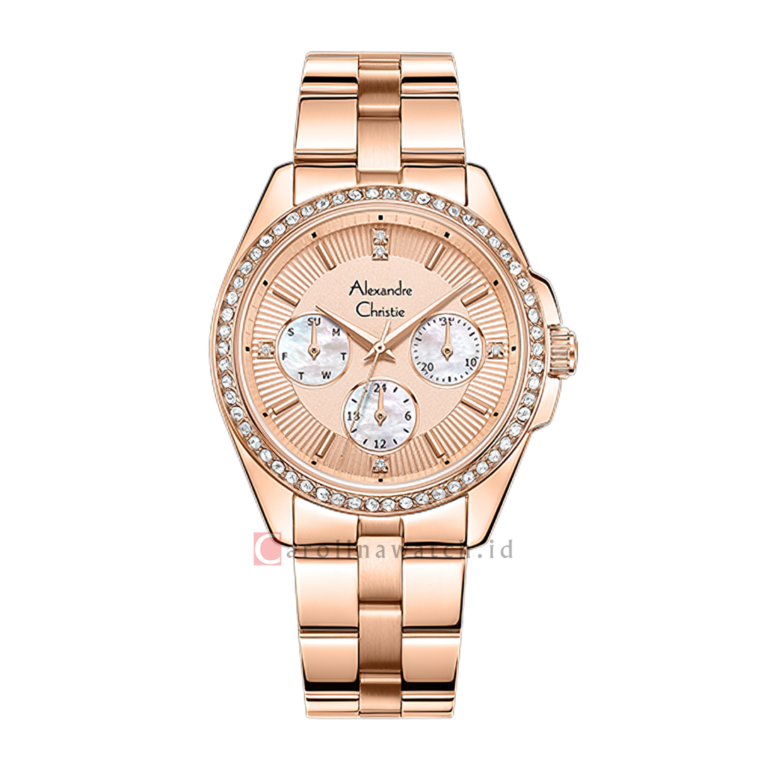 Jam Tangan Alexandre Christie AC 2949 BFBRGMD Women Rose Gold Dial Rose Gold Stainless Steel Strap