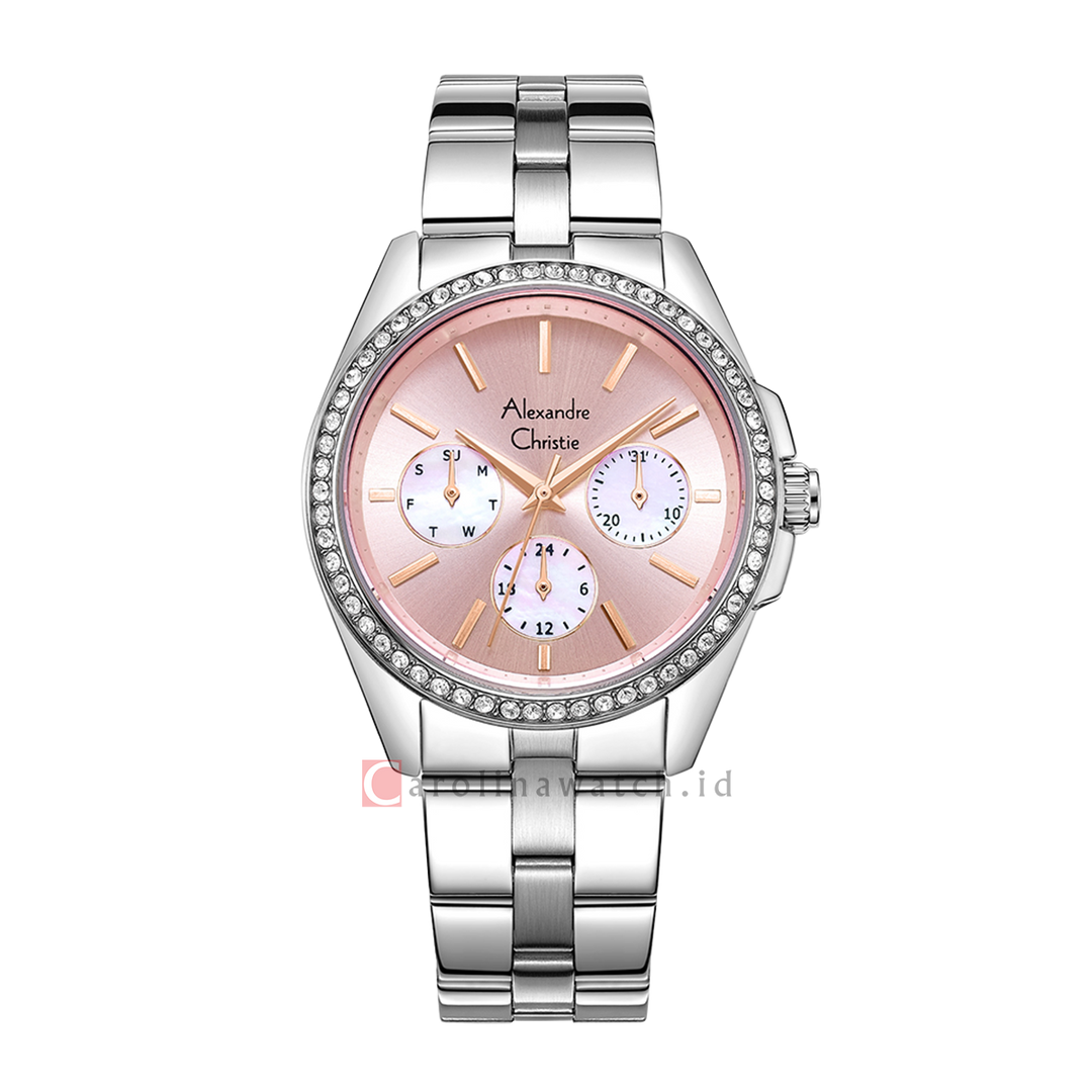 Jam Tangan Alexandre Christie Classic AC 2949 BFBSSPNRG Women Pink Dial Stainless Steel Strap