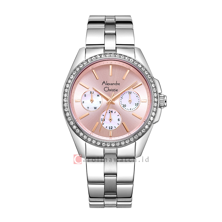Jam Tangan Alexandre Christie Classic AC 2949 BFBSSPNRG Women Pink Dial Stainless Steel Strap