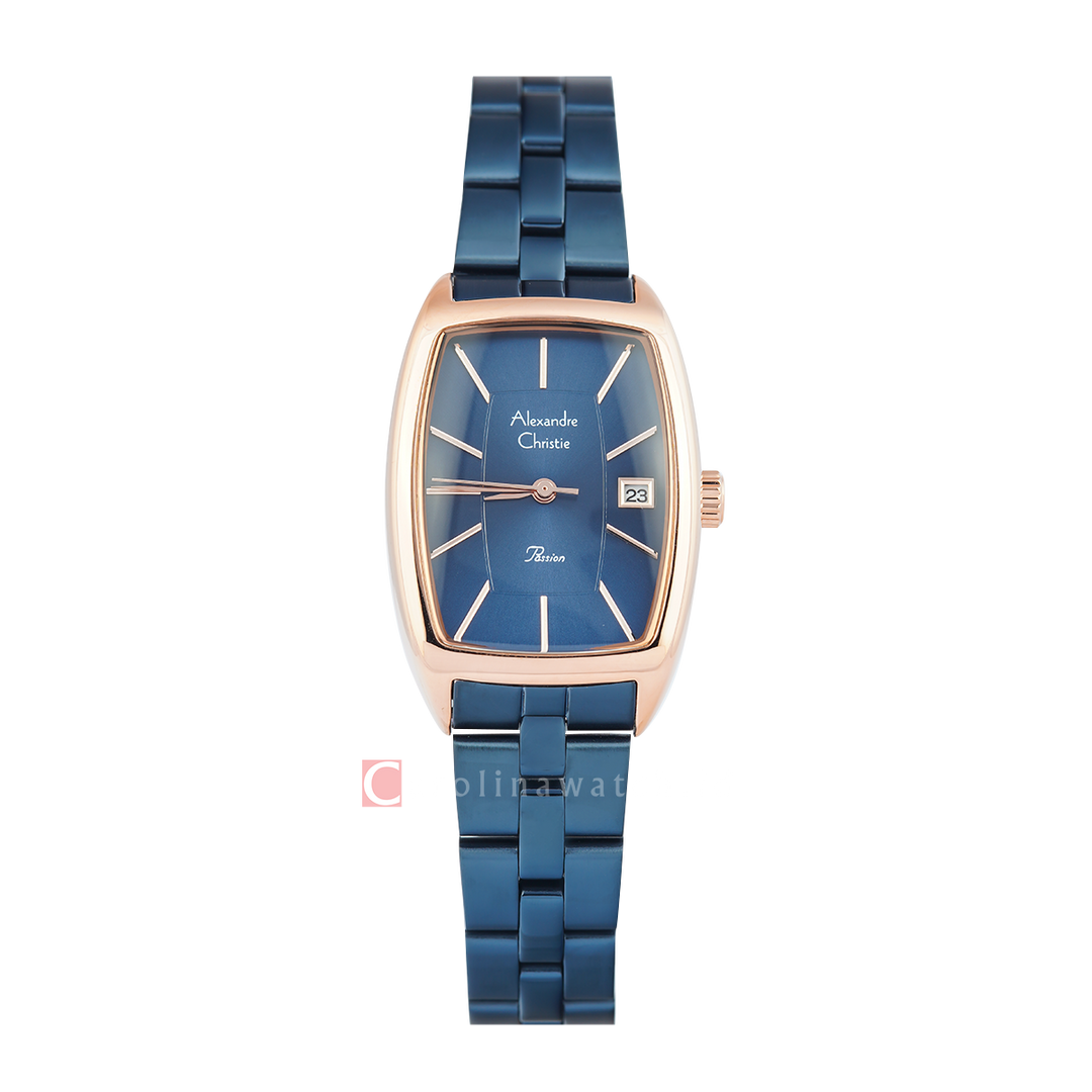 Jam Tangan Alexandre Christie AC 2961 LDBURBU Women Dark Blue Dial Blue Stainless Steel Strap