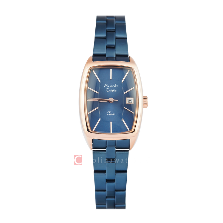 Jam Tangan Alexandre Christie AC 2961 LDBURBU Women Dark Blue Dial Blue Stainless Steel Strap