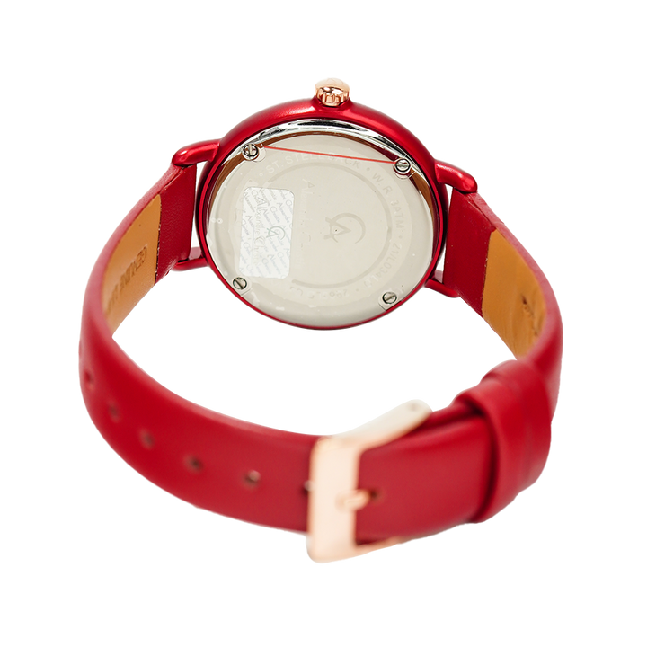 Jam Tangan Alexandre Christie Passion AC 2963 LDLRGRE Women Red Dial Red Leather Strap