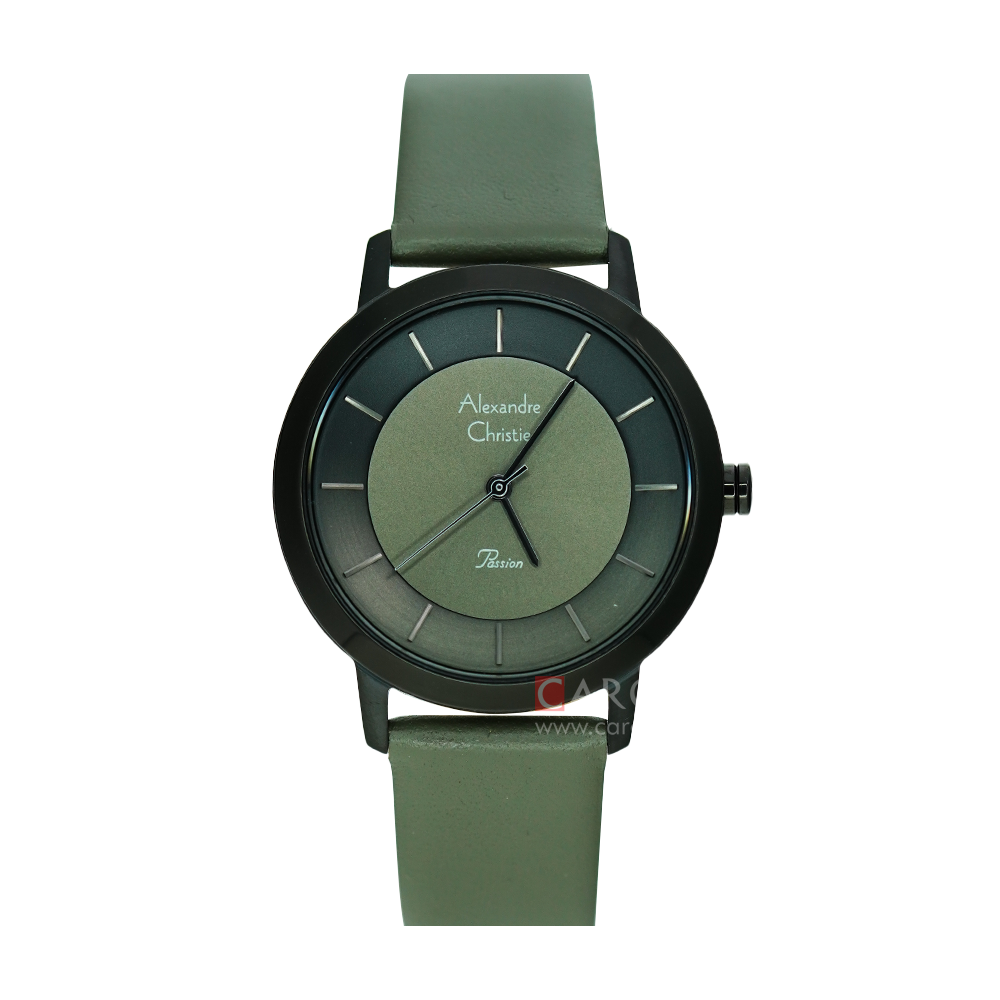 Jam Tangan Alexandre Christie Passion AC 2978 BHLIPGN Women Hunter Green Dial Hunter Green Leather Strap