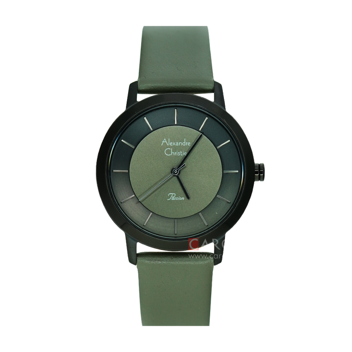 Jam Tangan Alexandre Christie Passion AC 2978 BHLIPGN Women Hunter Green Dial Hunter Green Leather Strap