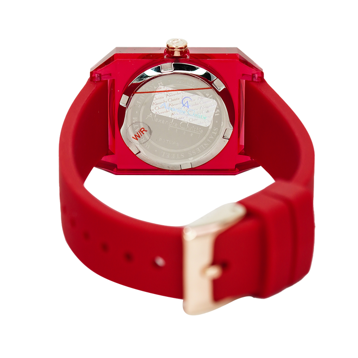 Jam Tangan Alexandre Christie Passion AC 2985 LHRRGRE Women Red Dial Red Rubber Strap